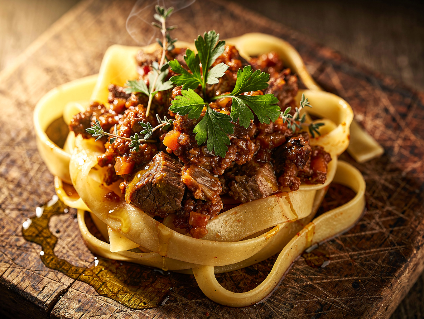 Hand-rolled pappardelle with slow-cooked ragu at Cucina